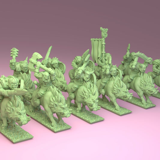 Orcs & Goblins - 10mm Boar Rider Regiment