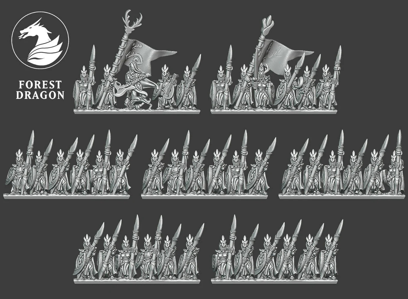 Wood Elves - 10mm Spearmen Regiment