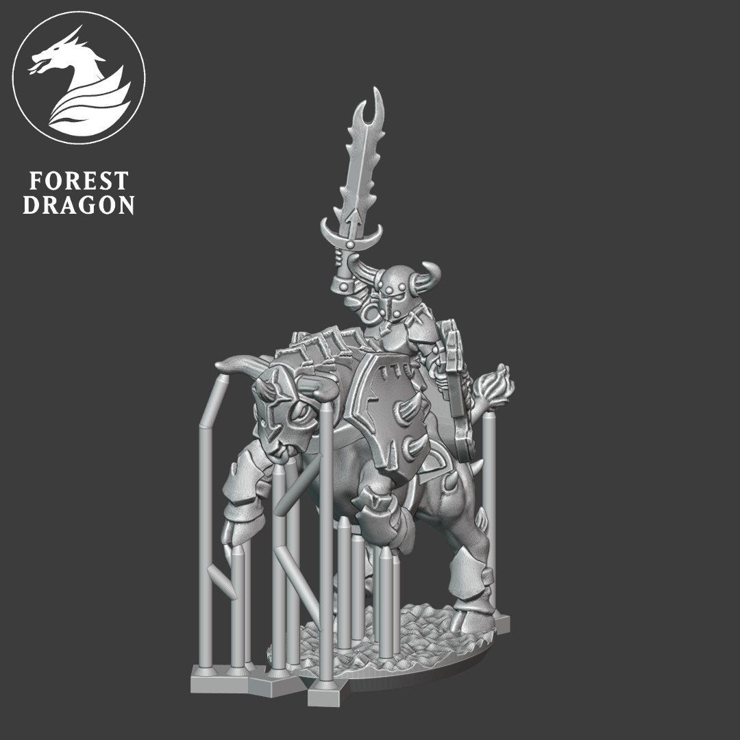 Despoiler Legions - 10mm Dark Hero on Bull