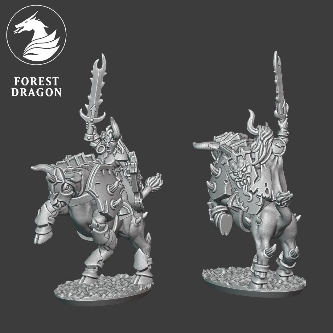 Despoiler Legions - 10mm Dark Hero on Bull