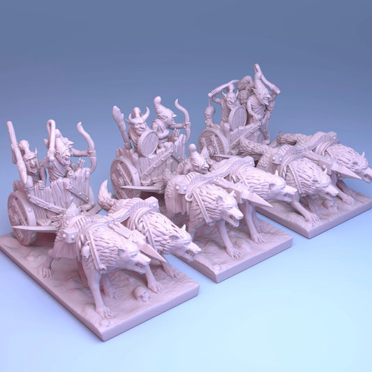 Orcs & Goblins - 10mm Wolf Chariots Regiment