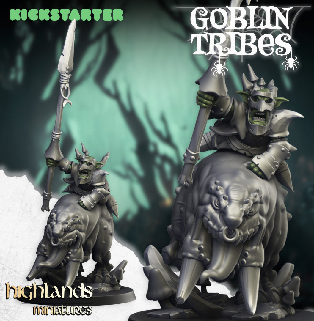 28mm Boss on Squig - Swamp Goblins