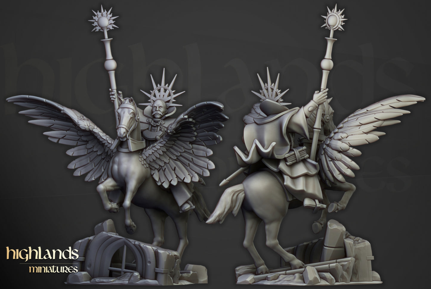 28mm High Mage on Pegasus - Sunland