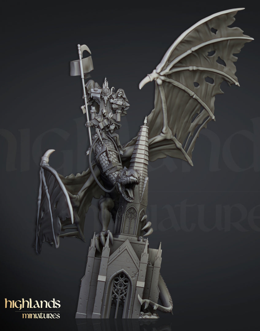 28mm Ezekiel, Lord Necromancer on Flying Monster - Transilvanya