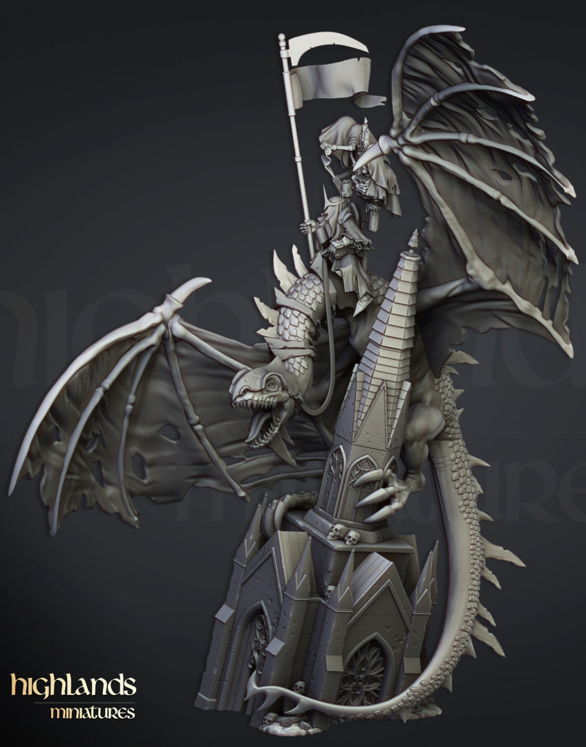 28mm Ezekiel, Lord Necromancer on Flying Monster - Transilvanya