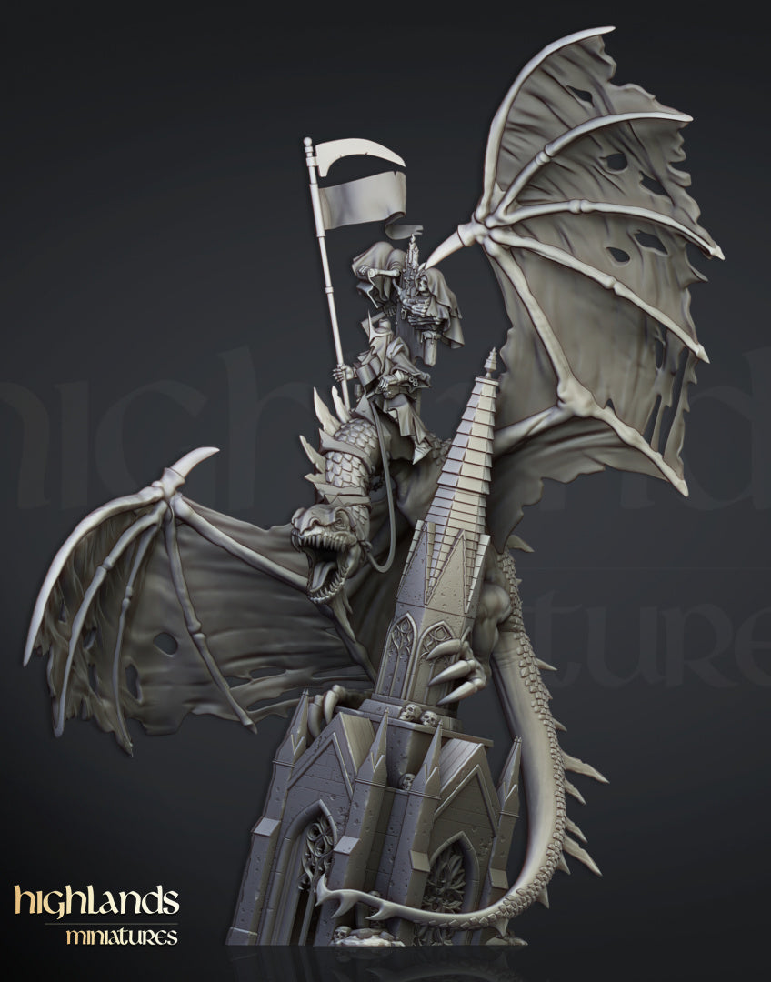28mm Ezekiel, Lord Necromancer on Flying Monster - Transilvanya