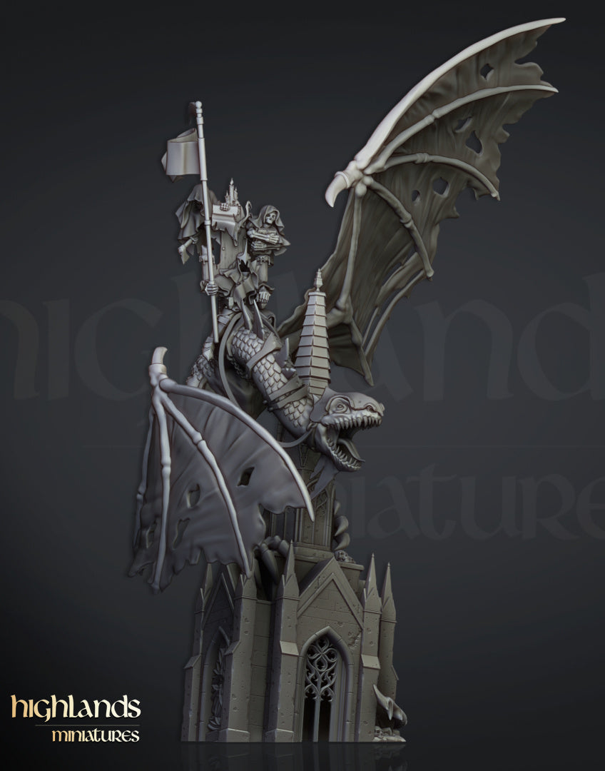 28mm Ezekiel, Lord Necromancer on Flying Monster - Transilvanya