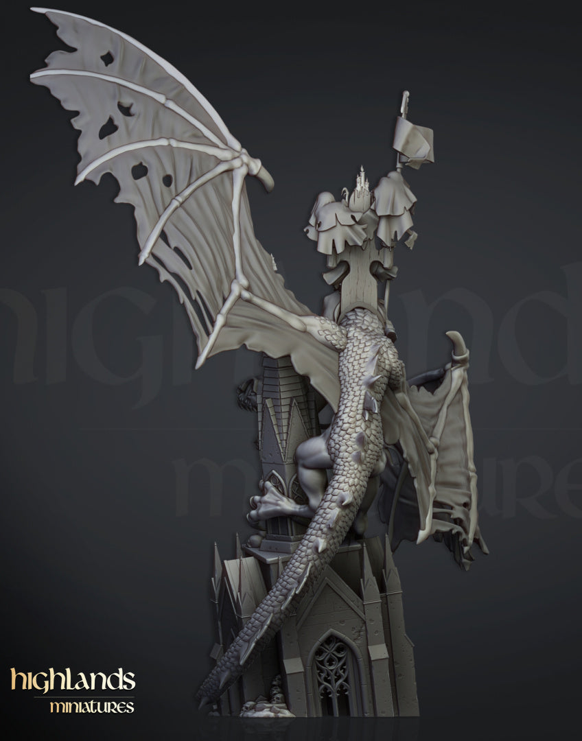 28mm Ezekiel, Lord Necromancer on Flying Monster - Transilvanya