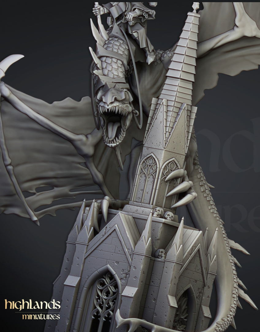 28mm Ezekiel, Lord Necromancer on Flying Monster - Transilvanya
