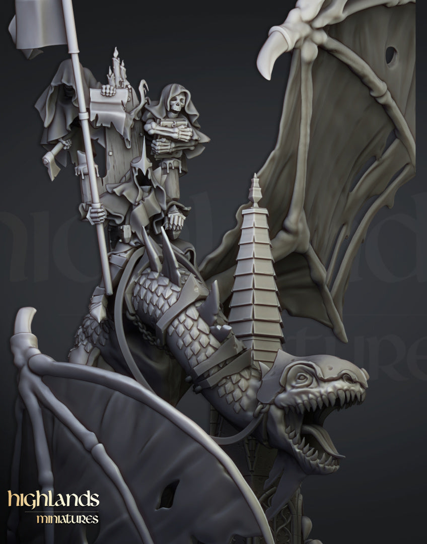 28mm Ezekiel, Lord Necromancer on Flying Monster - Transilvanya