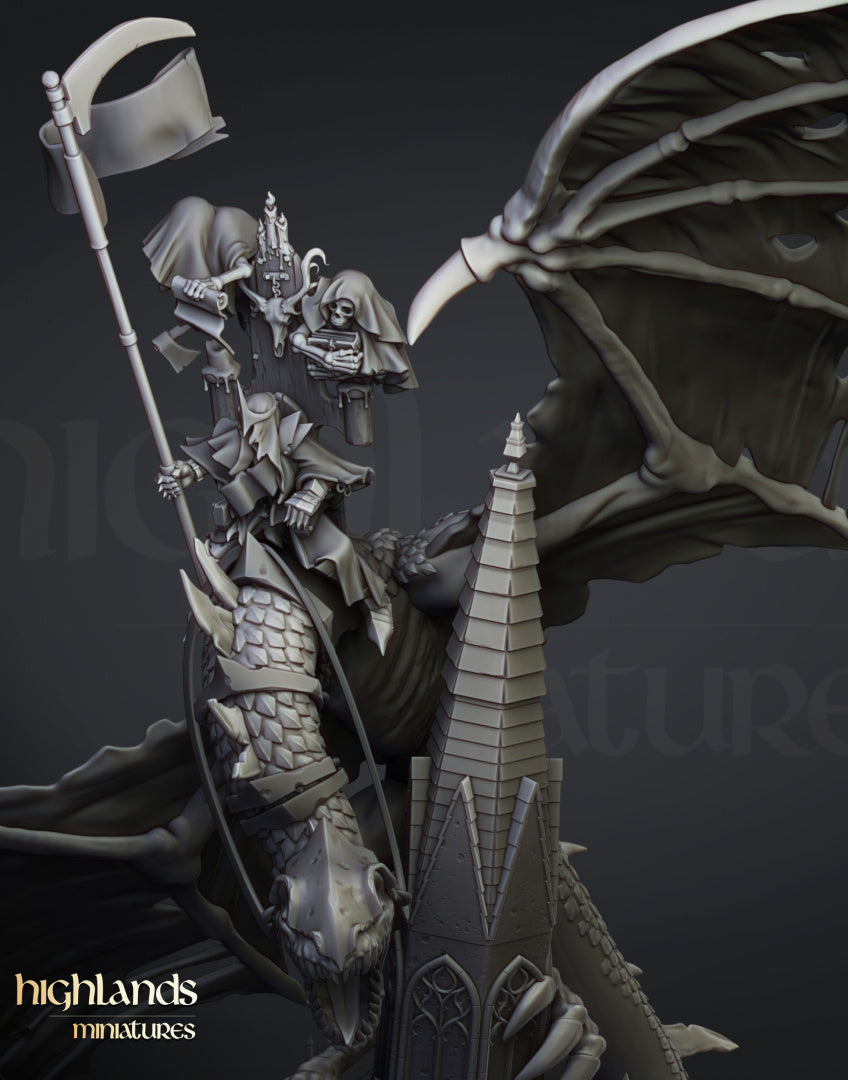 28mm Ezekiel, Lord Necromancer on Flying Monster - Transilvanya