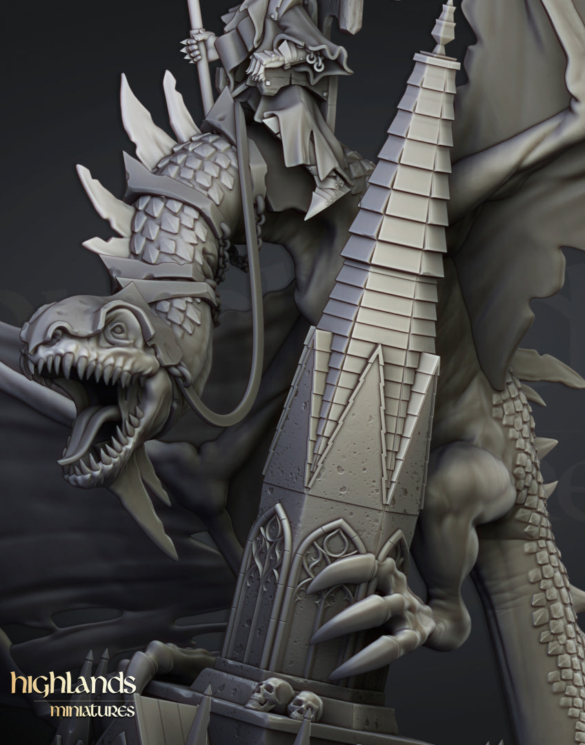 28mm Ezekiel, Lord Necromancer on Flying Monster - Transilvanya