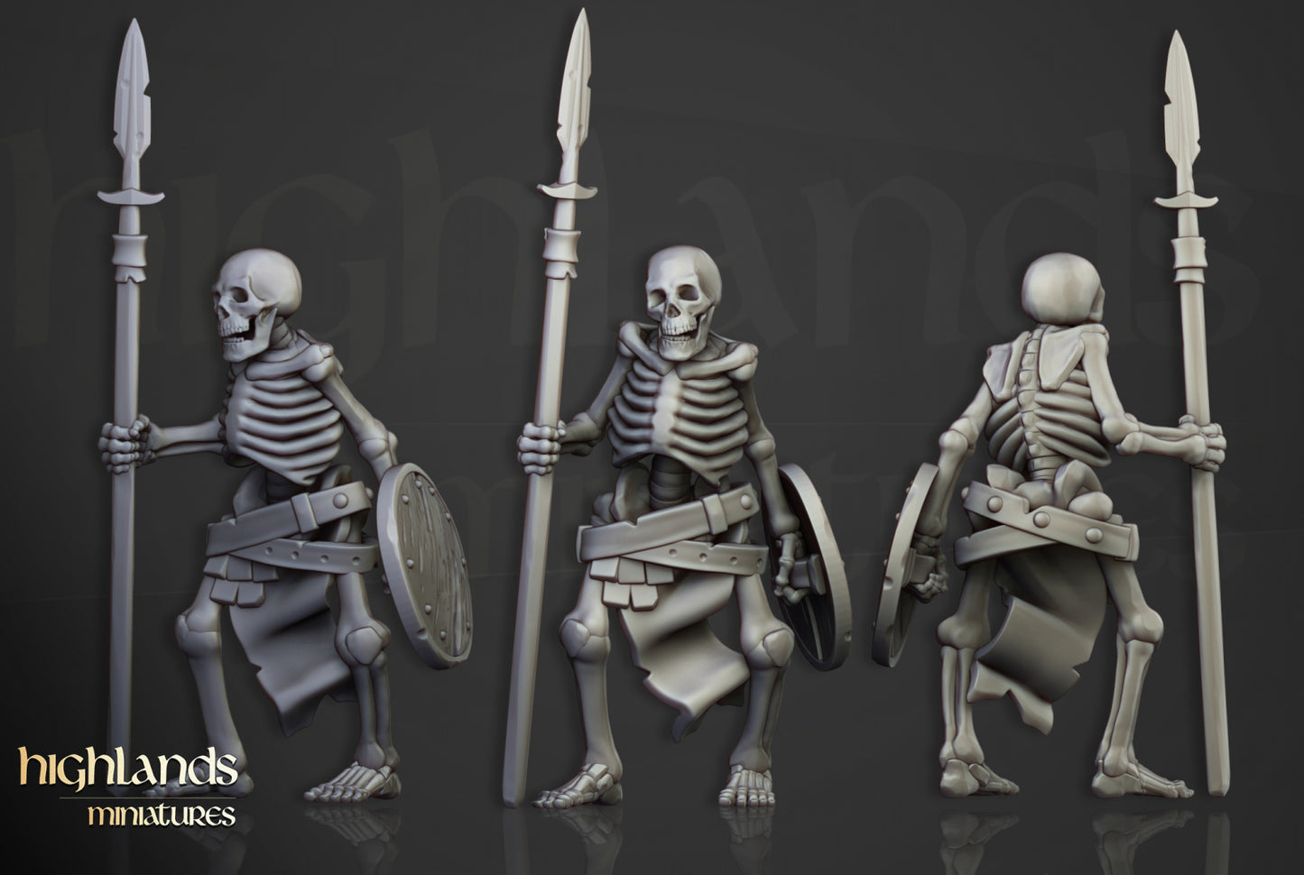 28mm Skeleton Warriors with Spears - Transilvanya