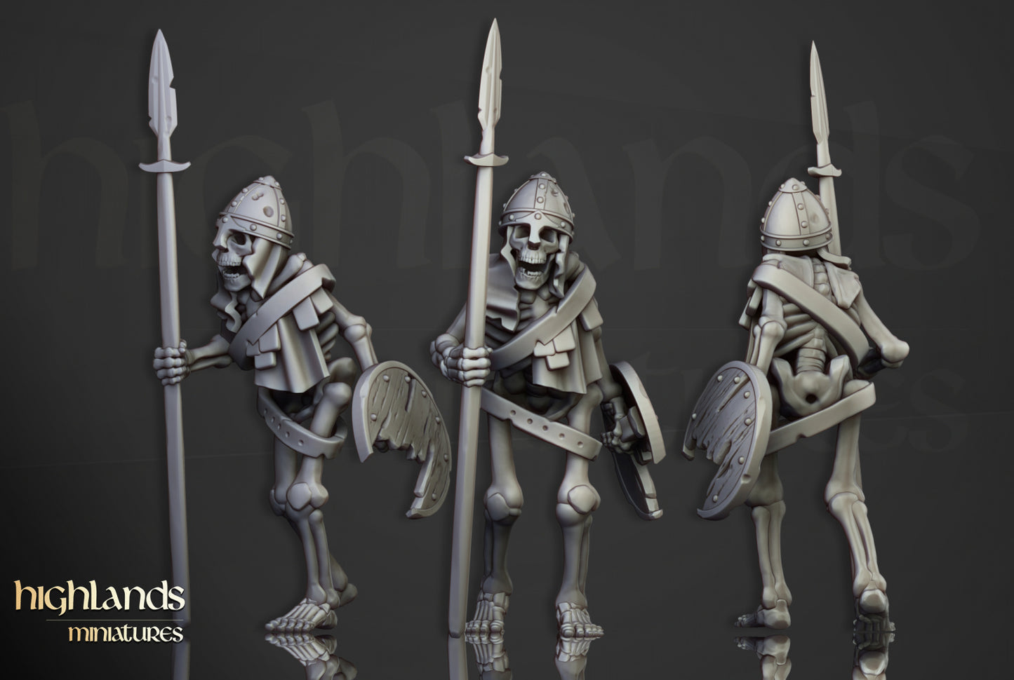 28mm Skeleton Warriors with Spears - Transilvanya