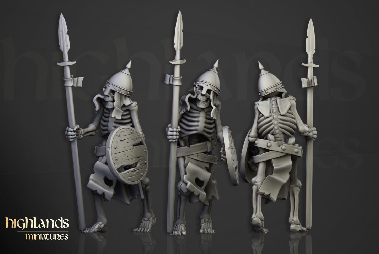 28mm Skeleton Warriors with Spears - Transilvanya