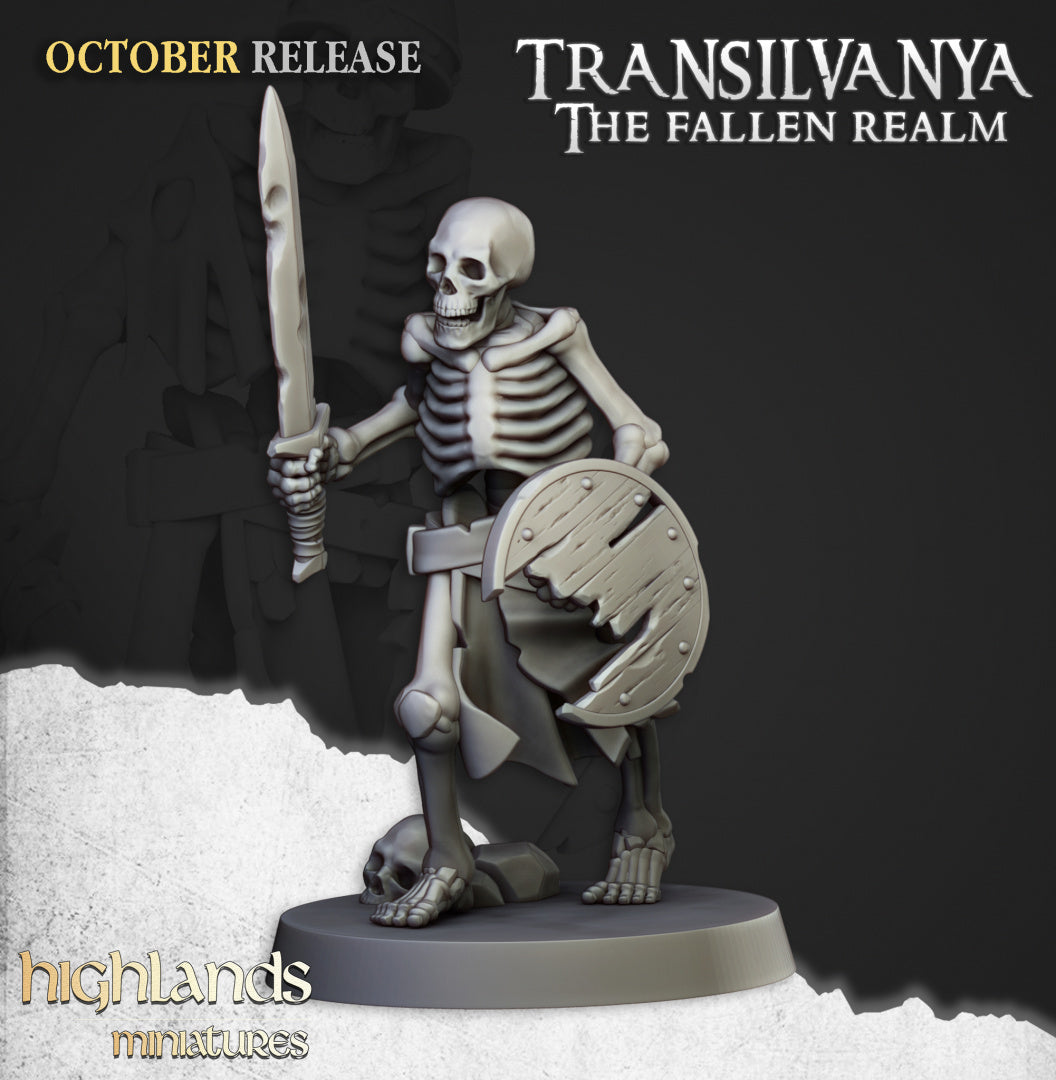 28mm Skeleton Warriors with Swords - Transilvanya