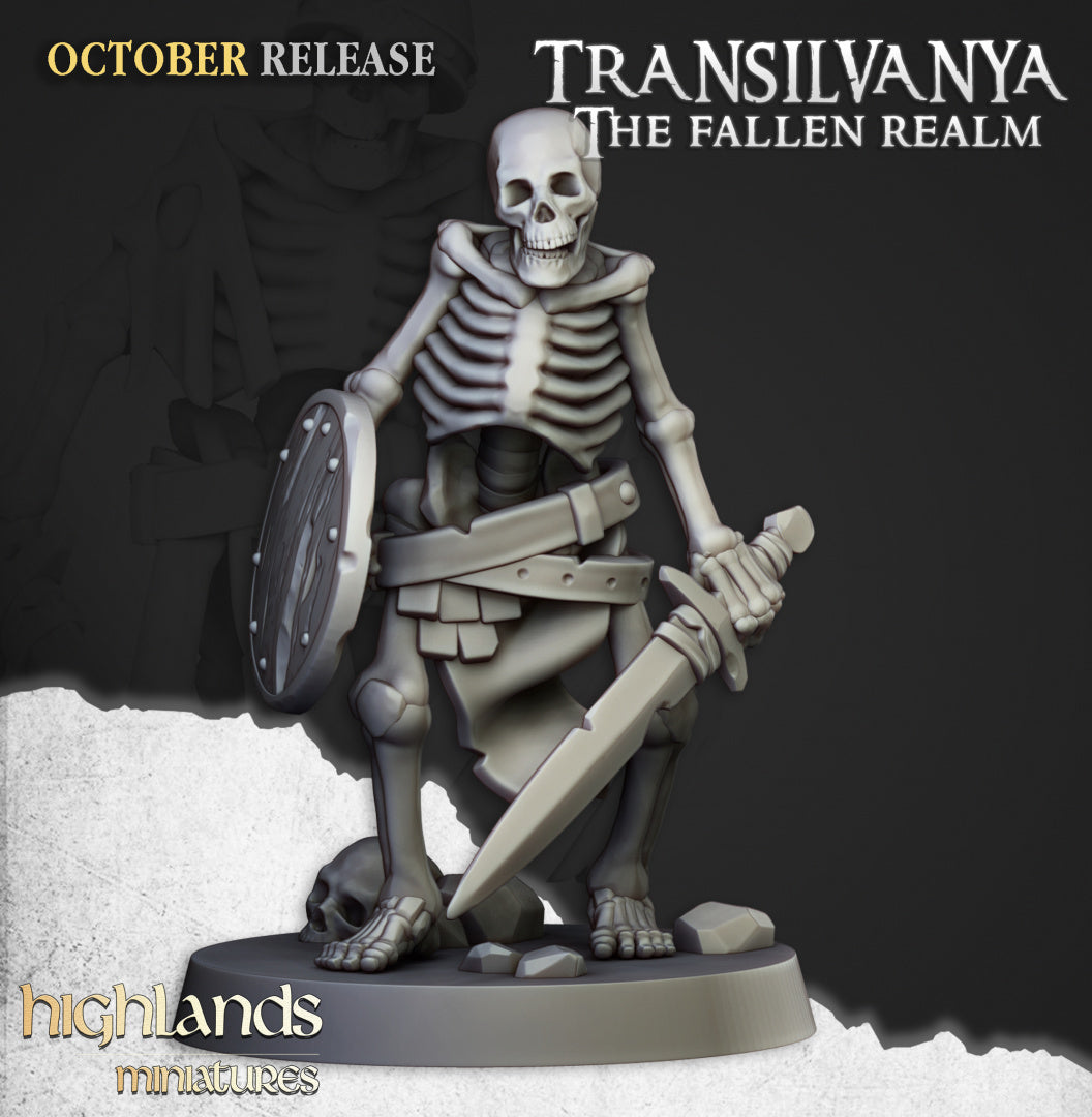 28mm Skeleton Warriors with Swords - Transilvanya