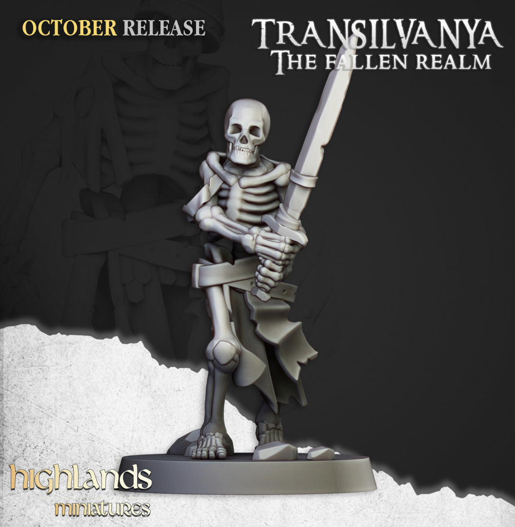 28mm Skeleton Warriors with Swords - Transilvanya