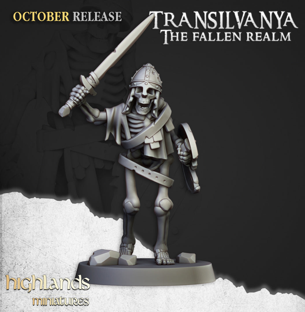 28mm Skeleton Warriors with Swords - Transilvanya