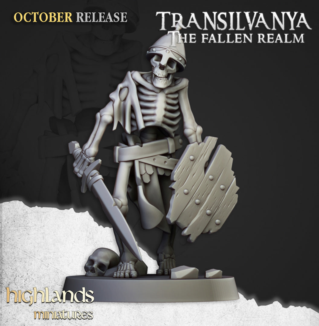 28mm Skeleton Warriors with Swords - Transilvanya