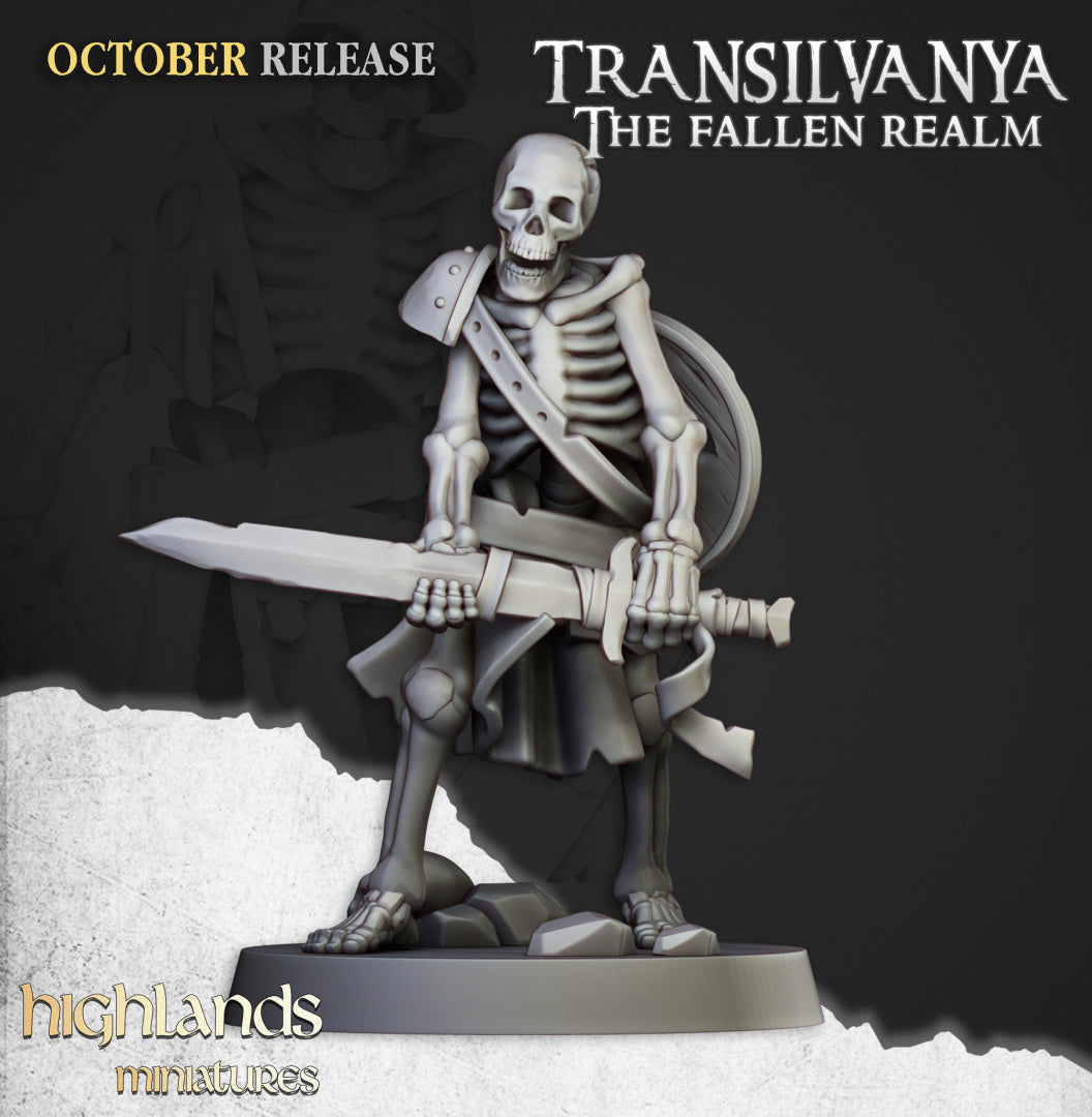 28mm Skeleton Warriors with Swords - Transilvanya