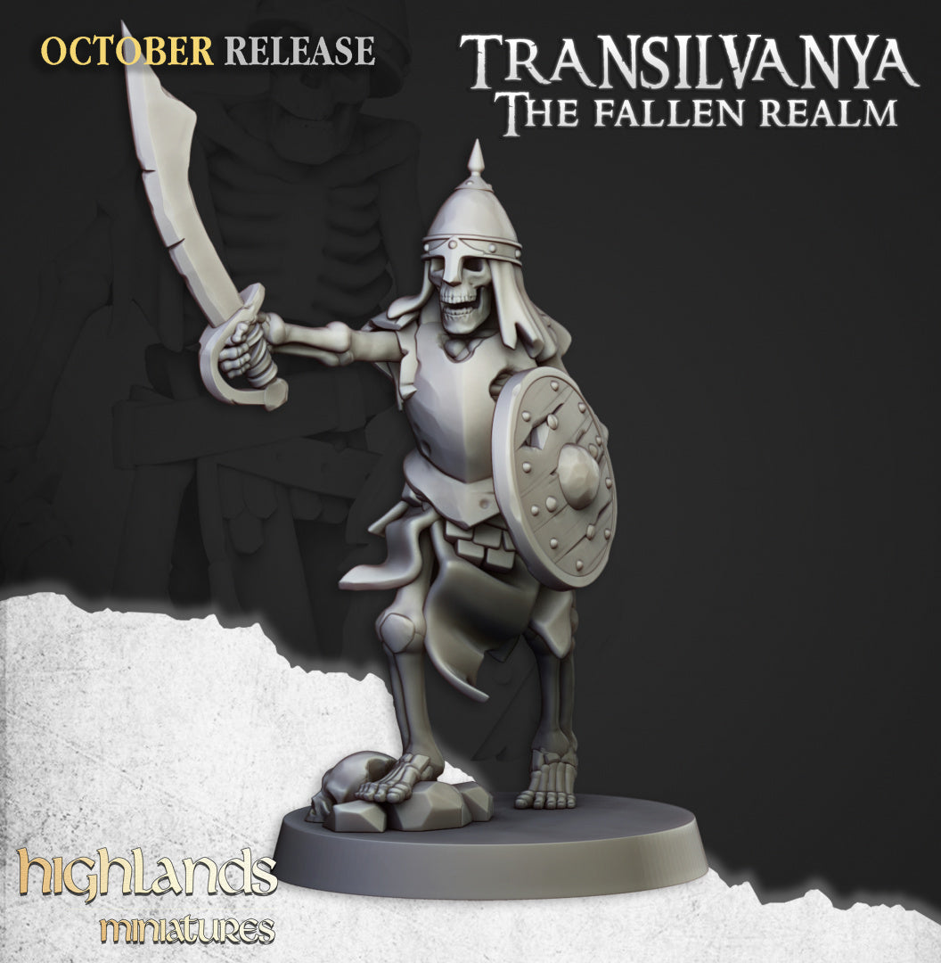 28mm Skeleton Warriors with Swords - Transilvanya