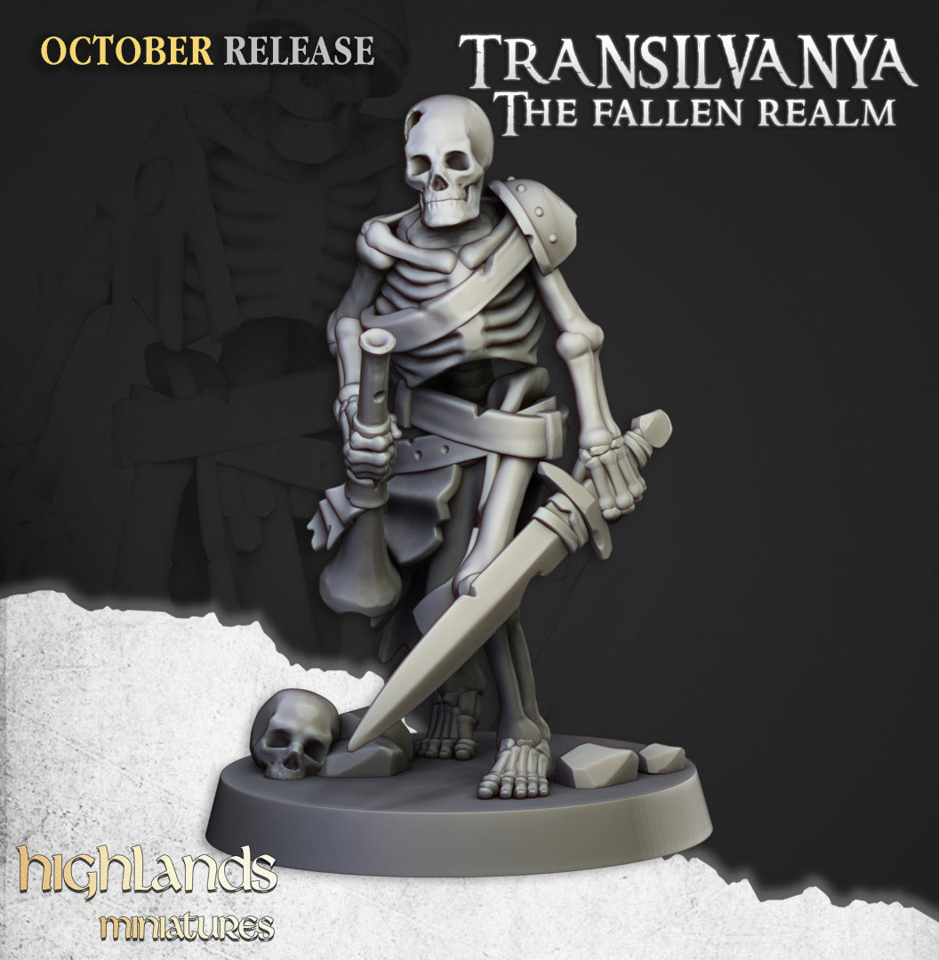 28mm Skeleton Warriors with Swords - Transilvanya
