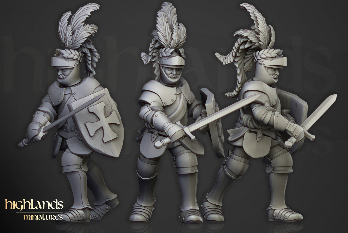 28mm Knights on Foot - Sunland