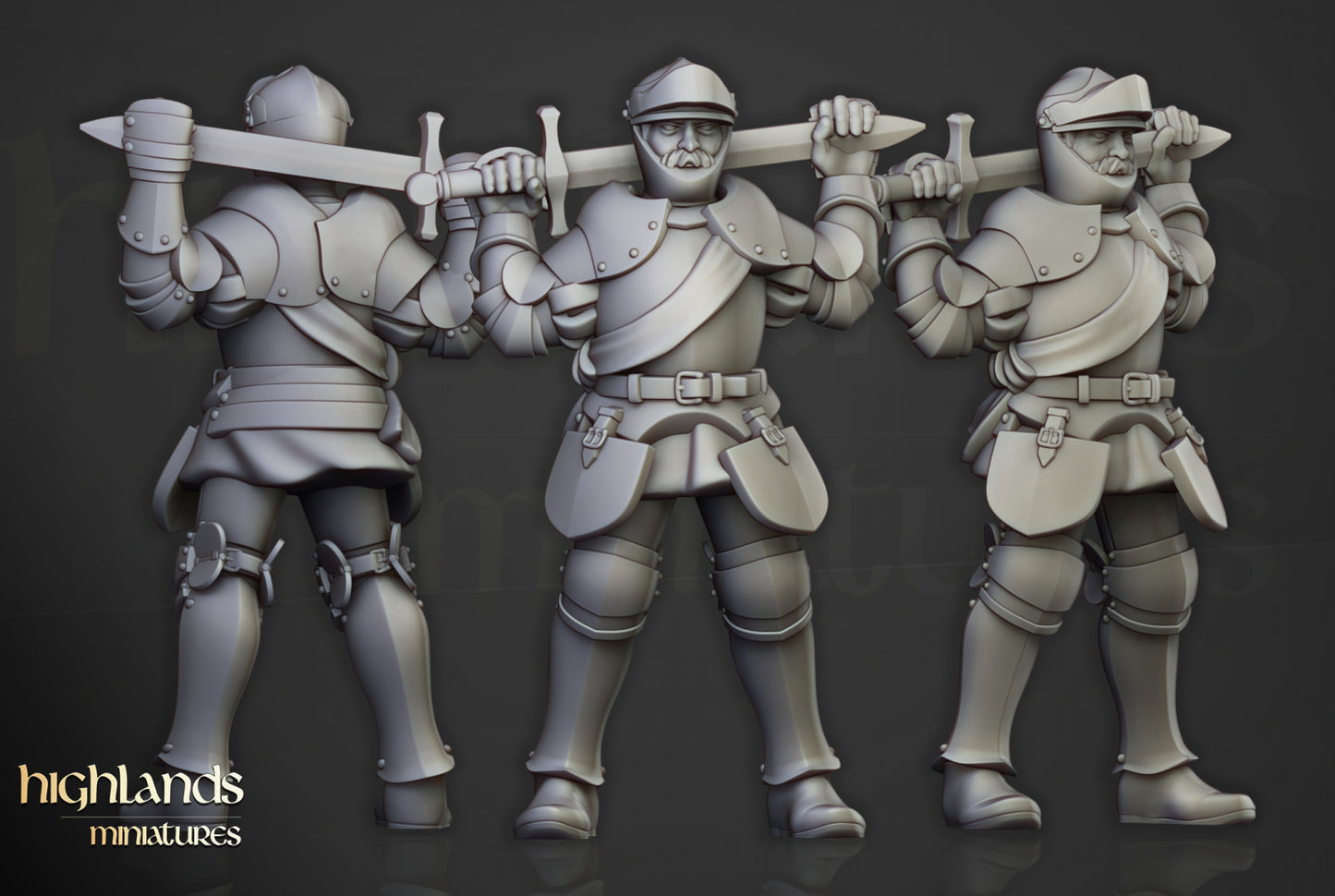 28mm Knights on Foot - Sunland