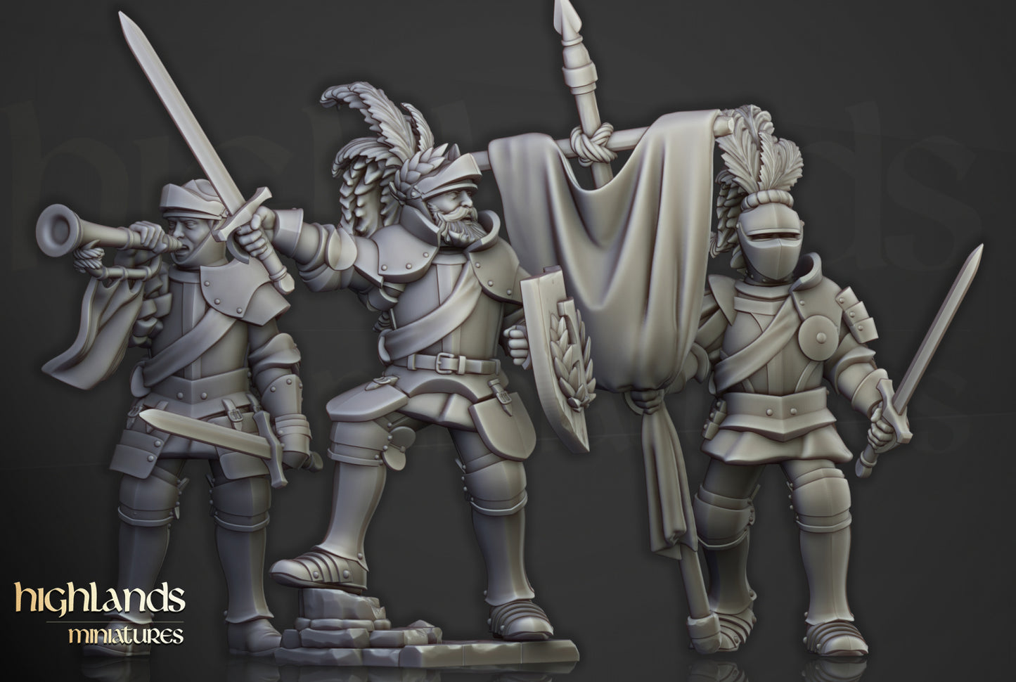 28mm Knights on Foot - Sunland