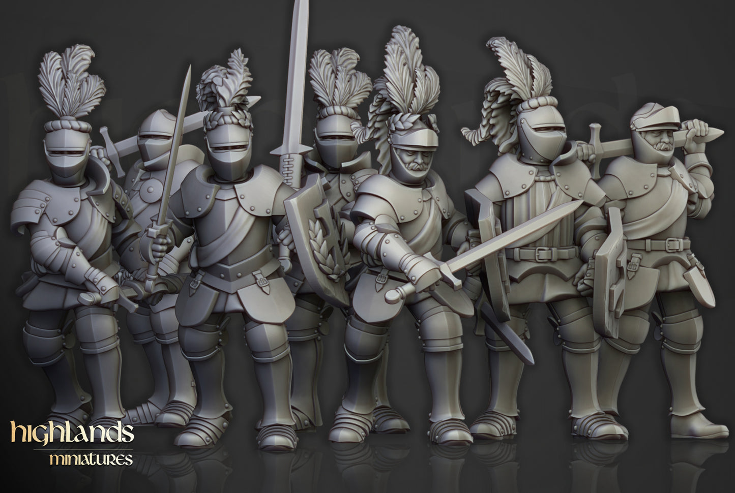 28mm Knights on Foot - Sunland