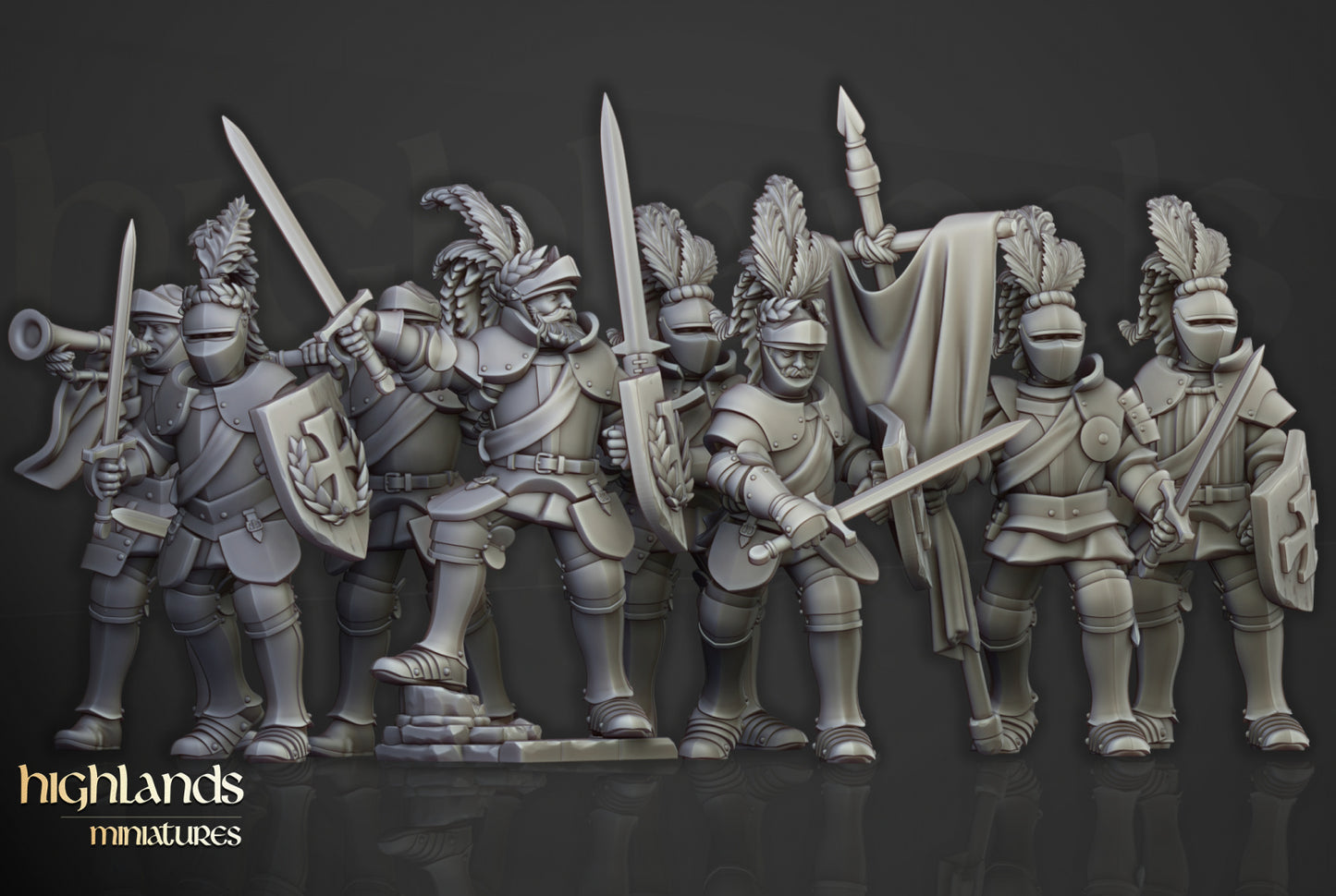 28mm Knights on Foot - Sunland