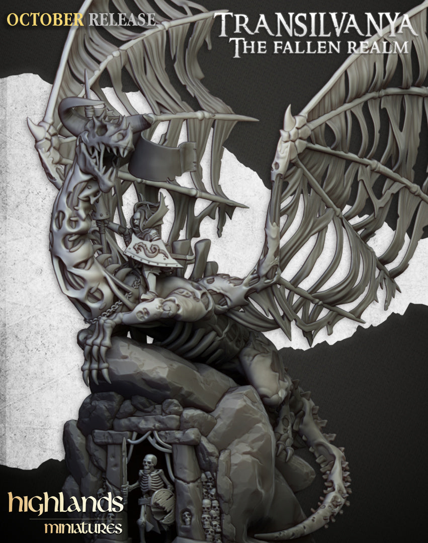 28mm Vampire Lady on Zombie Dragon - Transilvanya