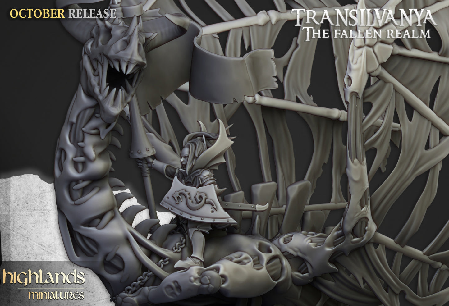 28mm Vampire Lady on Zombie Dragon - Transilvanya