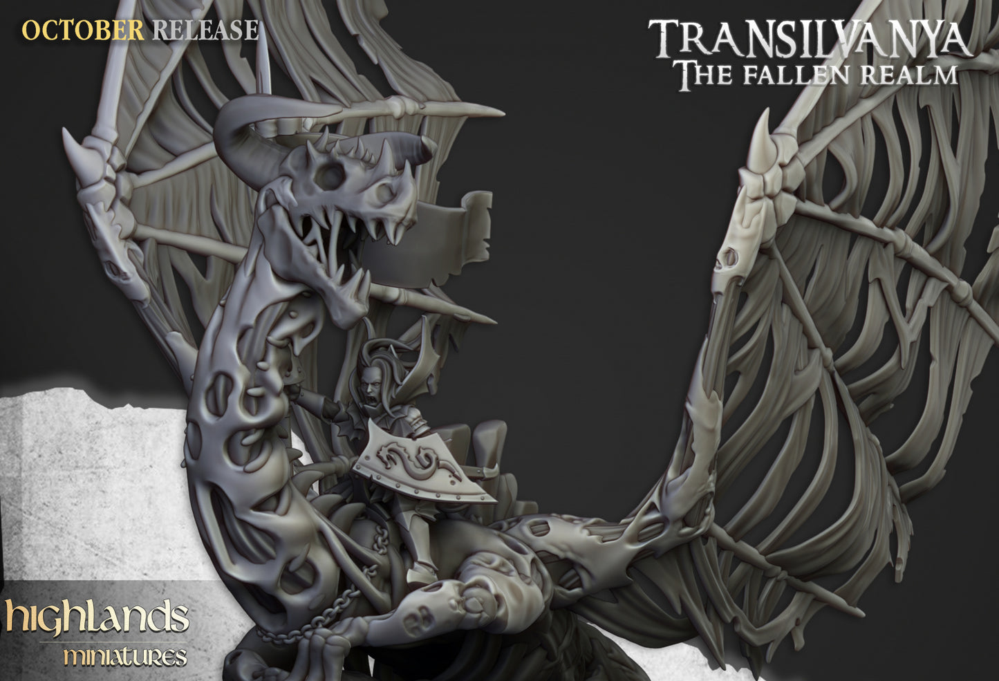 28mm Vampire Lady on Zombie Dragon - Transilvanya
