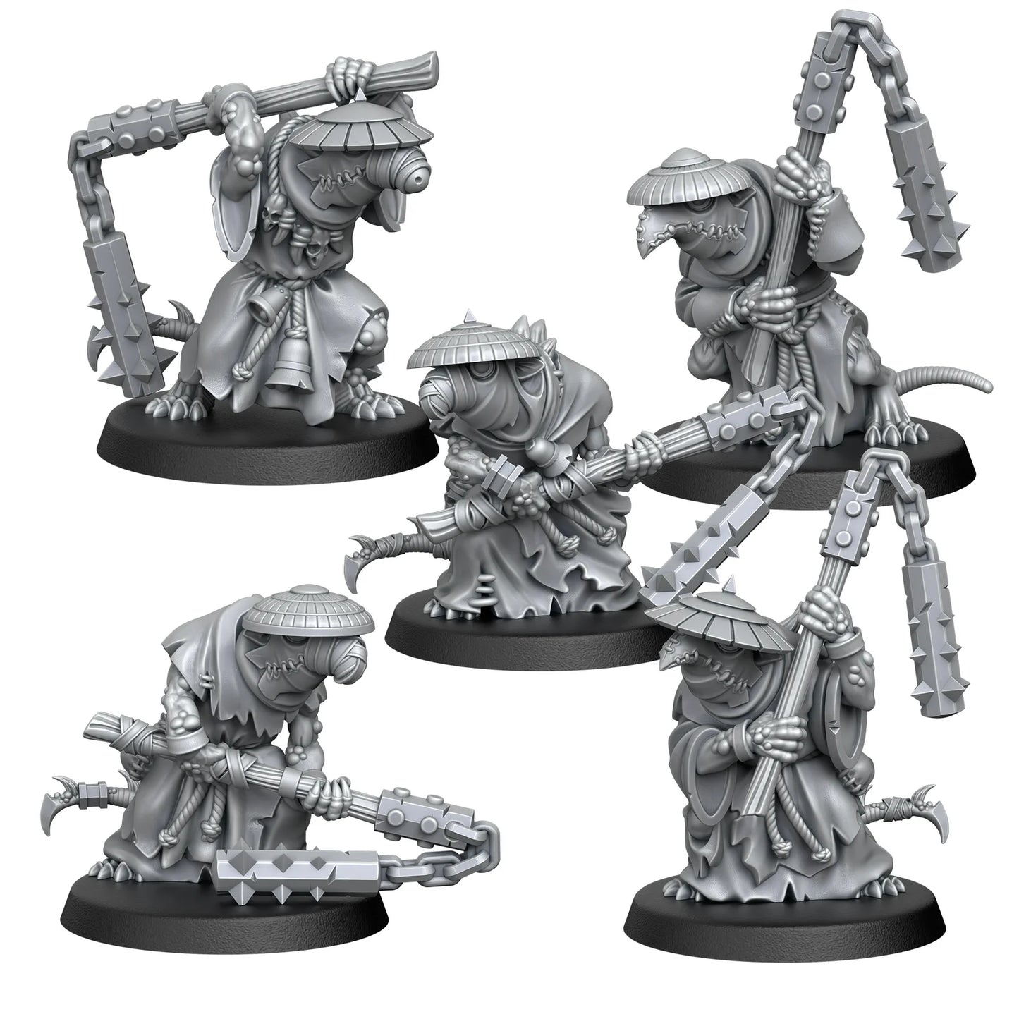 28mm Ratman Monks with Flails