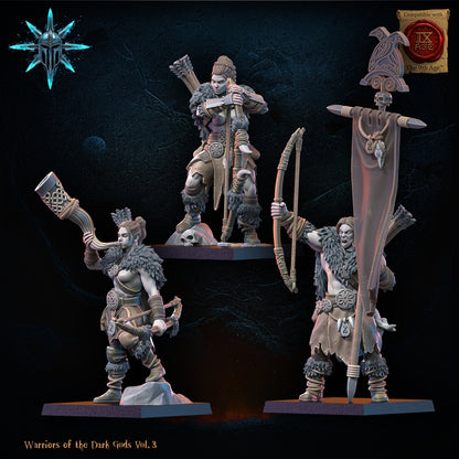 28mm Barbarian Command with Bows