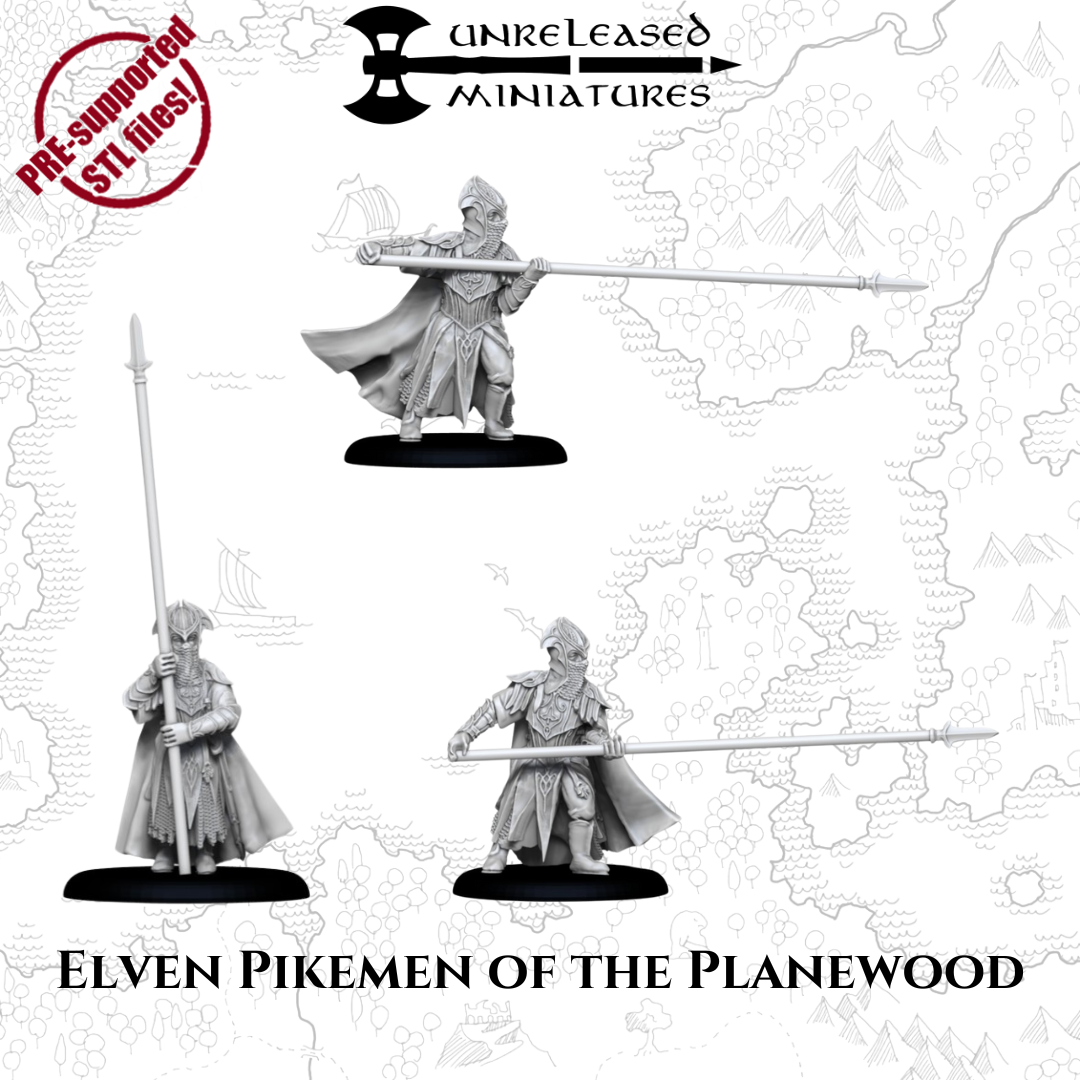 28mm Elven Pikemen of the Planewood