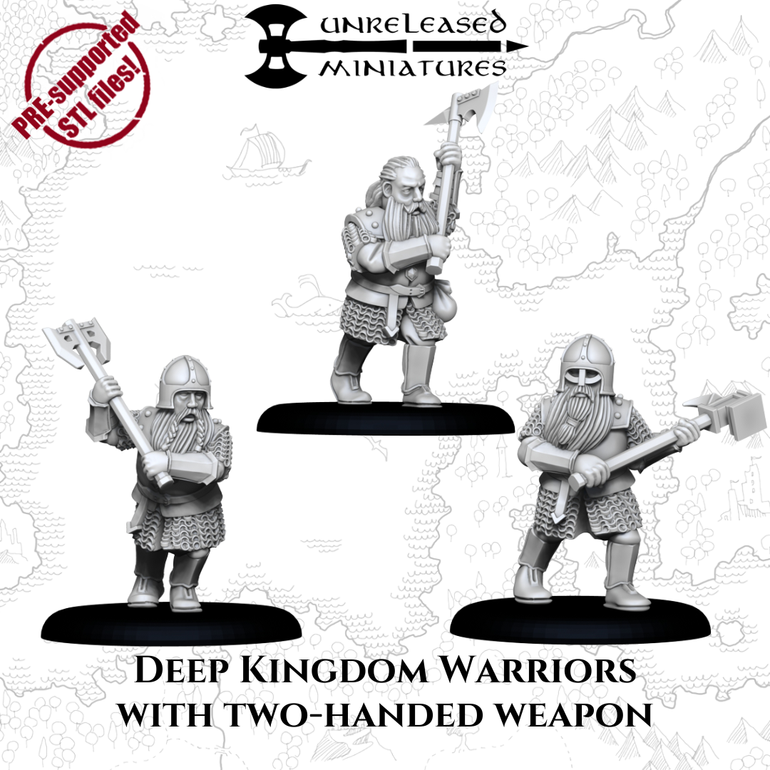 DEEP KINGDOM WARRIORS WITH 2 HANDED WEAPONS