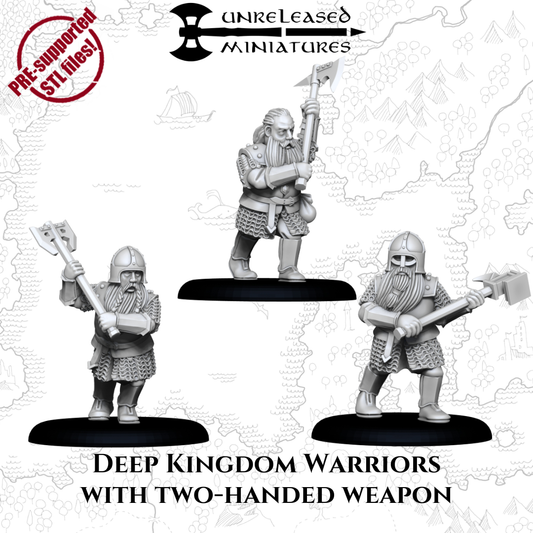 DEEP KINGDOM WARRIORS WITH 2 HANDED WEAPONS