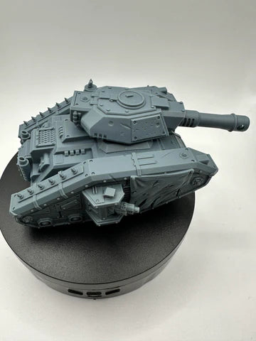 High-detail futuristic armored tank with rotating turret, heavy cannon and reinforced tracks — unpainted 3D-printed resin vehicle for tabletop wargaming, Proxy Wargaming Australia.