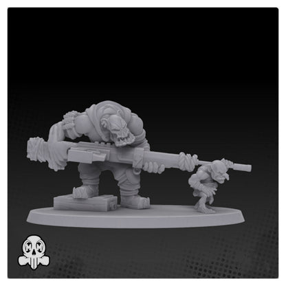 28mm Orc Sniper and Goblin Sidekick