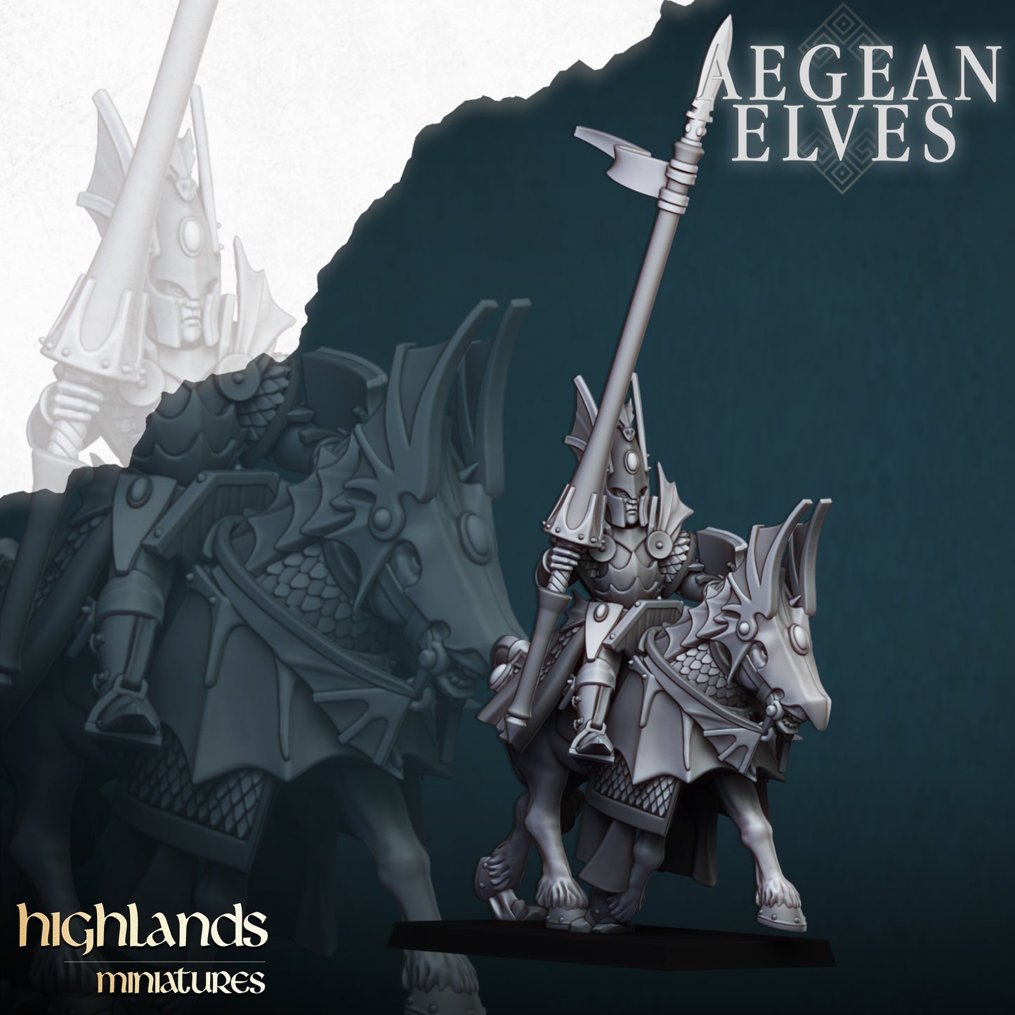 28mm Mounted Dragons - Aegean Elves