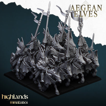 28mm Mounted Dragons - Aegean Elves