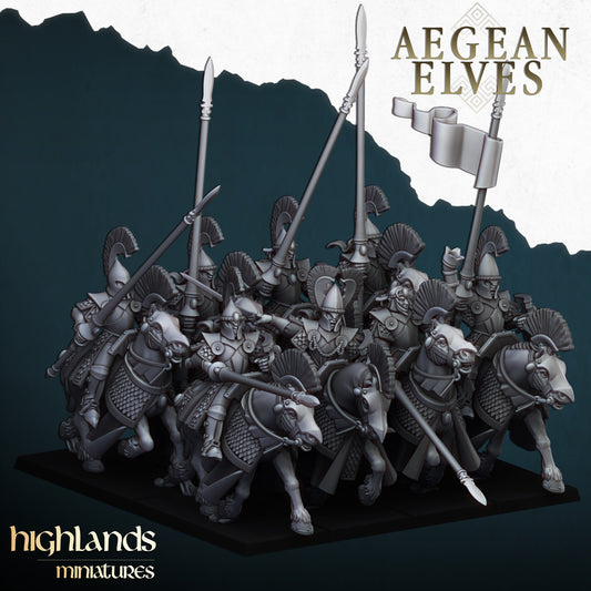 28mm Mounted Lances - Aegean Elves