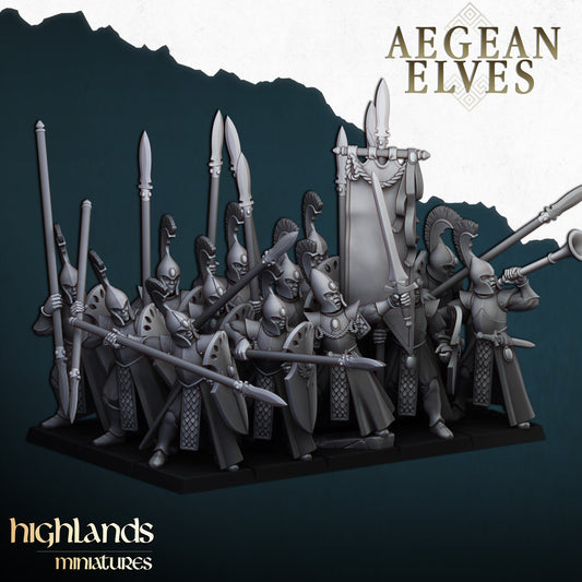 28mm Spearmen - Aegean Elves