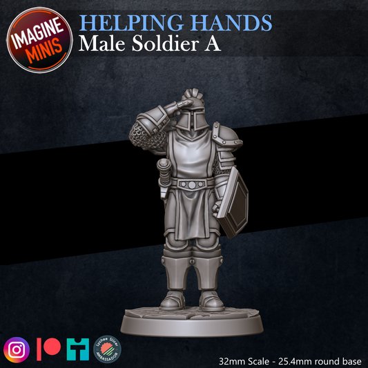 Role-Playing Miniatures - Male Soldier A