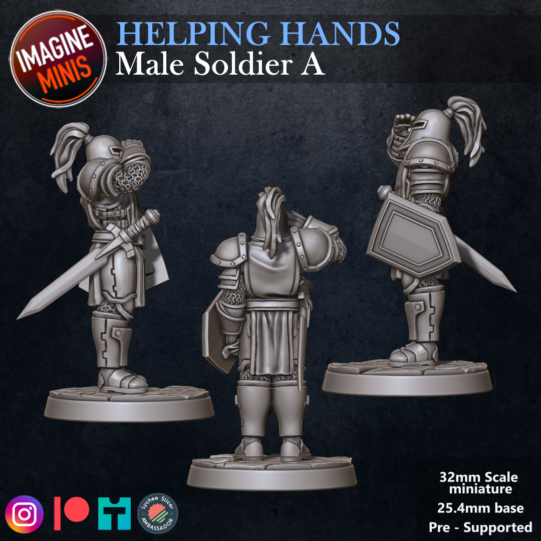 Role-Playing Miniatures - Male Soldier A