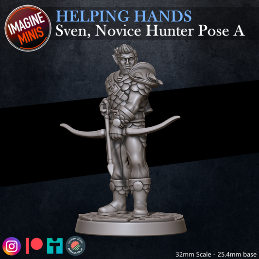 Role-Playing Miniatures - Novice Hunter, Sven - Pose A
