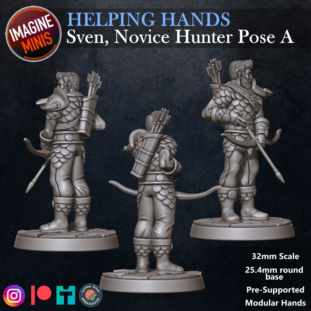 Role-Playing Miniatures - Novice Hunter, Sven - Pose A